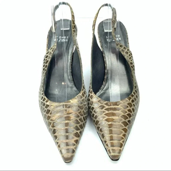 Stuart Weitzman heels 8.5 alligator print leather - Picture 3 of 12